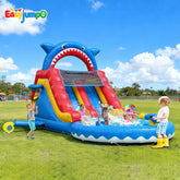 WS-002 Commercial Grade Water Slide for Kids Adults, (Double Slides) (Heavy Duty Full PVC) (Large Airtight Water Pool), (UL Blower), Inflatable Waterslide for Backyard, Outdoor Blow up Park