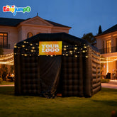 TE-001 Black Inflatable NightclubInflatable Party Tent with Logo Area Inflatable Night Club Tent for Adults Wedding Birthday Raves Dance Floor Yard Party Business
