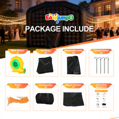 TE-001 Black Inflatable NightclubInflatable Party Tent with Logo Area Inflatable Night Club Tent for Adults Wedding Birthday Raves Dance Floor Yard Party Business