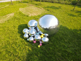 1pcs Inflatable Mirror Ball Reusable Mirror Ball Inflatable Large Event Decoration Hanging Disco Ball for Party, Wedding Outdoor Holiday Decor - No Pump Included (Sliver, 1.6ft)