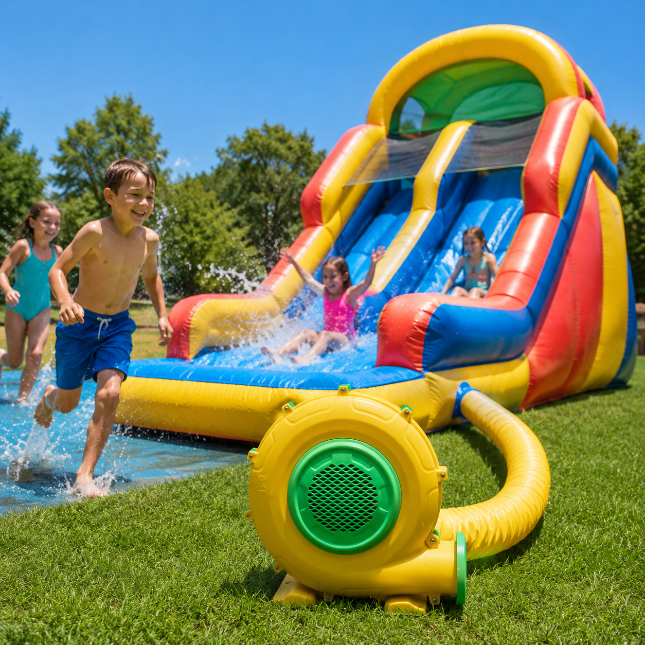 1100W High-Power Centrifugal Air Blower Fan for Inflatable Bounce House, Water Slide, Tent, Games and Commercial Inflatable Equipment