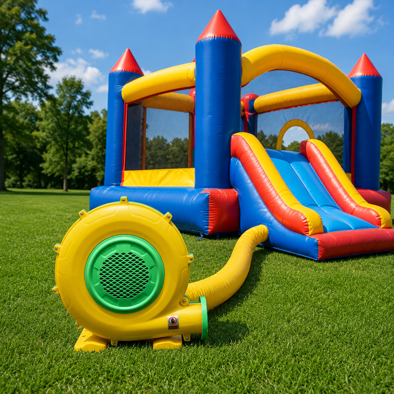 1100W High-Power Centrifugal Air Blower Fan for Inflatable Bounce House, Water Slide, Tent, Games and Commercial Inflatable Equipment