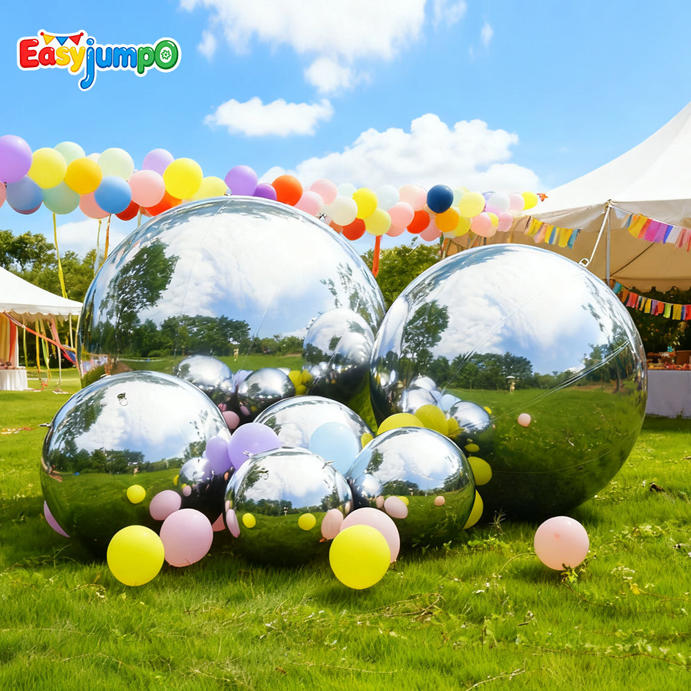 MB-001 Silver Inflatable Mirror Balloon Giant PVC Outdoor Inflatable Ball Event Decoration Big Shiny Inflatable Mirror Ball