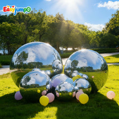 ES-MB008 Sliver Inflatable Mirror Sphere PVC Shiny Mirror Ball Inflatable Balloon Sphere for Parties and Events