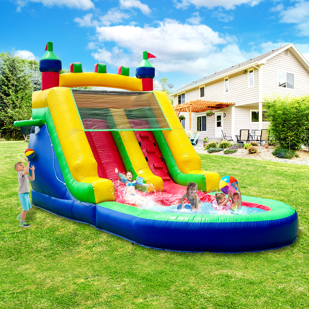 WS-009 Portable PVC Kids Inflatable Bouncer Castle With Slide Commercial Jumping Bouncy House Blower
