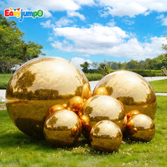 MB-002  6pcs Event PVC Floating Disco Ball Sealed Gold Sphere Mirror Shinny Shinny Hanging Inflatable Mirror for Parties