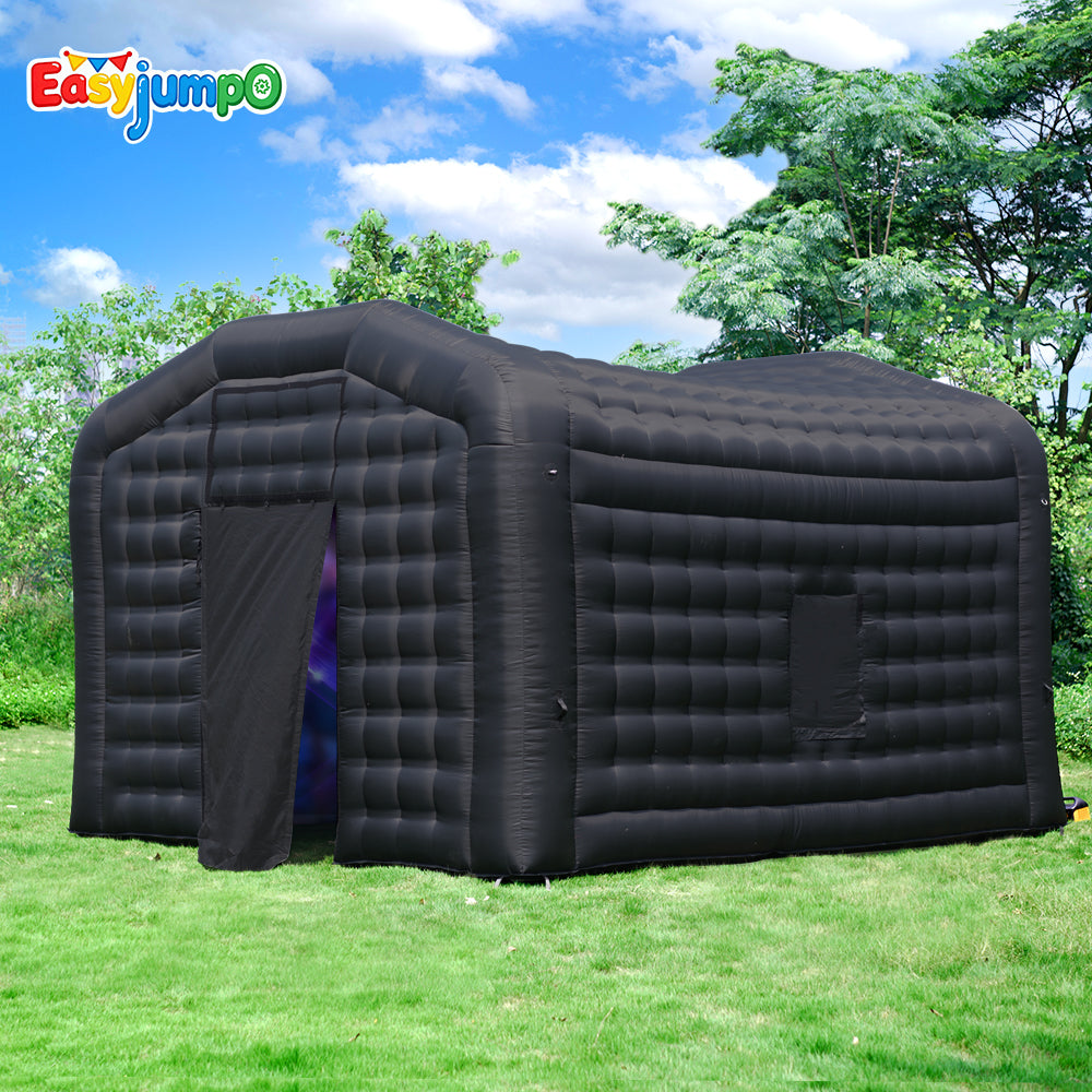 TE-001 Black Inflatable NightclubInflatable Party Tent with Logo Area Inflatable Night Club Tent for Adults Wedding Birthday Raves Dance Floor Yard Party Business
