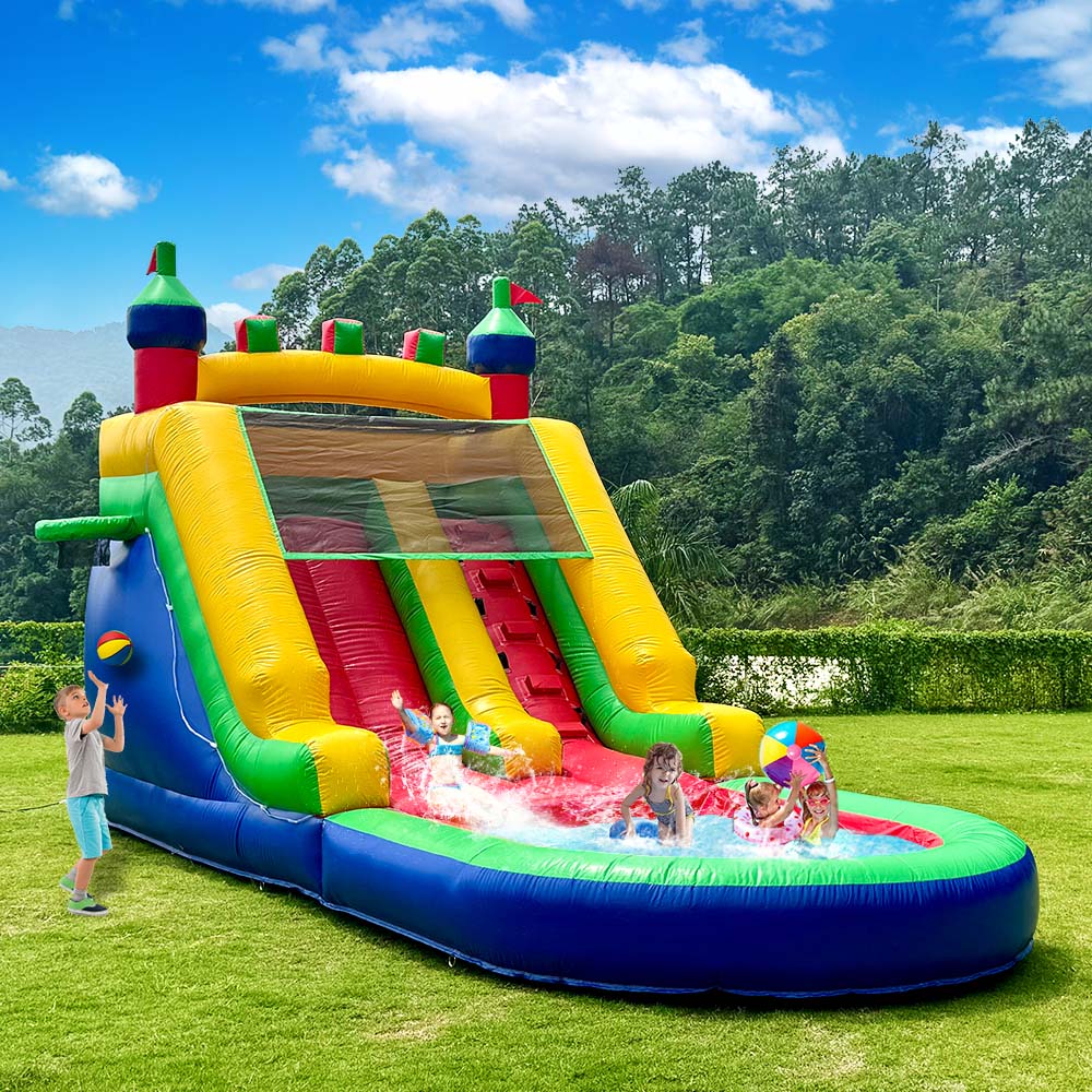 WS-009 Portable PVC Kids Inflatable Bouncer Castle With Slide Commercial Jumping Bouncy House Blower