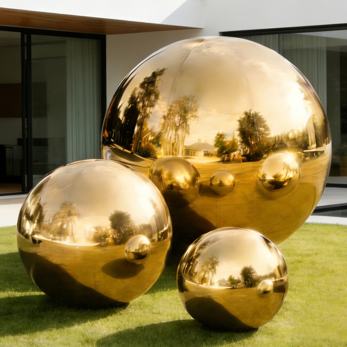ES-MB010 PVC Mirror Ball Christmas Wedding Party Decor  Gold Big Shiny Waterproof Inflatable Balls Reflective Balloon