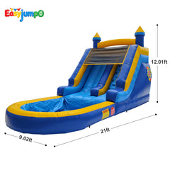 WS-005 Commercial Grade Water Slide for Kids，PVC Inflatable Water Slides with Big Airtight Splash Water Pool,Bounce Slide for Party Fun