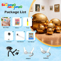 MB-002  6pcs Event PVC Floating Disco Ball Sealed Gold Sphere Mirror Shinny Shinny Hanging Inflatable Mirror for Parties