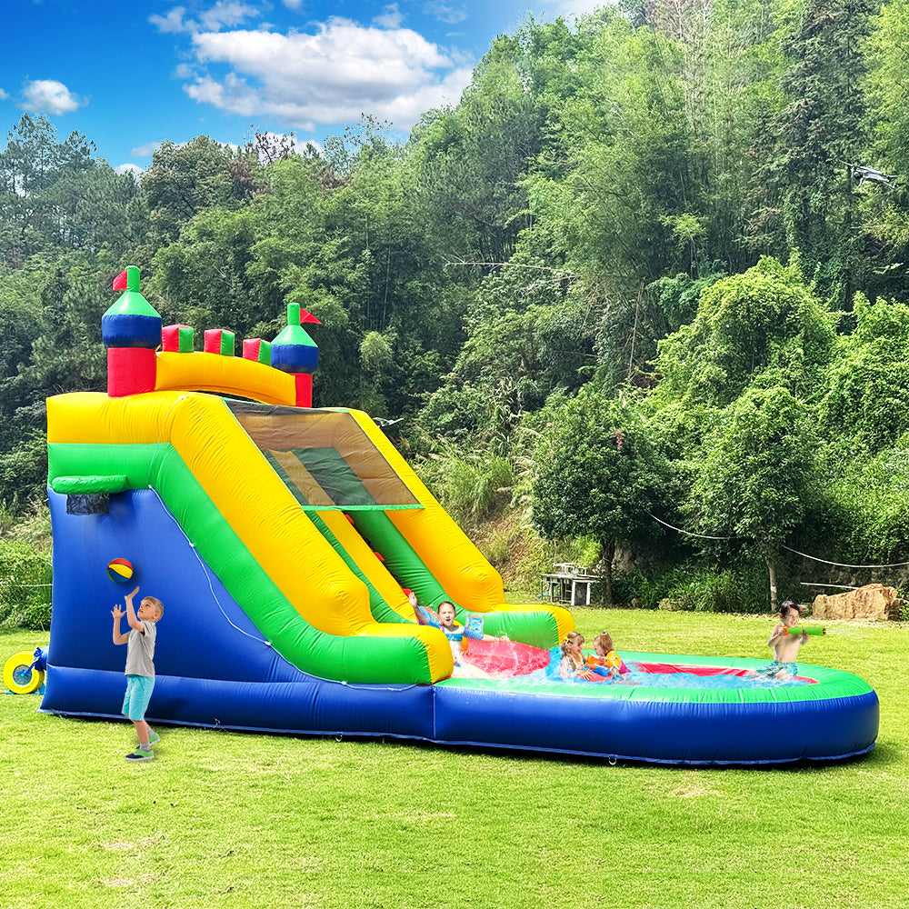 WS-009 Portable PVC Kids Inflatable Bouncer Castle With Slide Commercial Jumping Bouncy House Blower