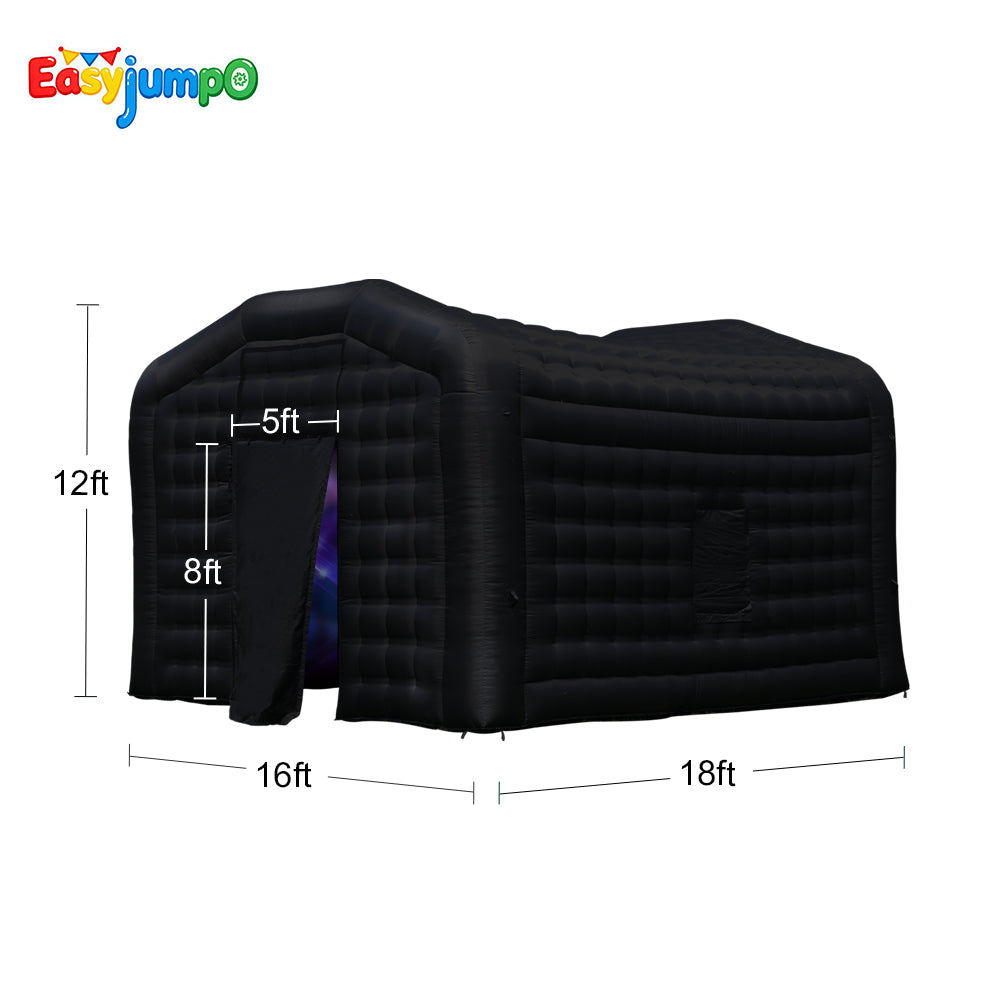 TE-001 Black Inflatable NightclubInflatable Party Tent with Logo Area Inflatable Night Club Tent for Adults Wedding Birthday Raves Dance Floor Yard Party Business