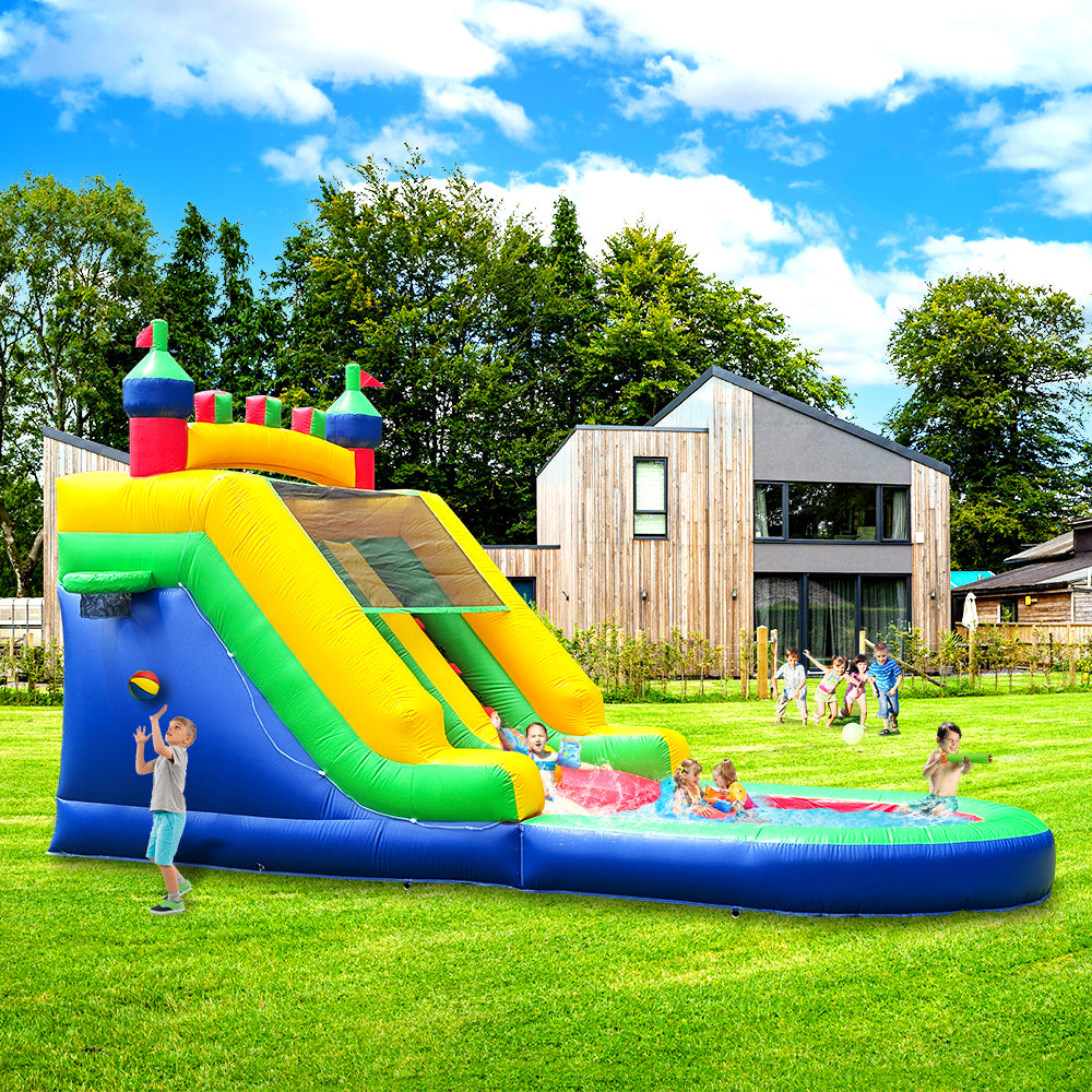 WS-009 Portable PVC Kids Inflatable Bouncer Castle With Slide Commercial Jumping Bouncy House Blower